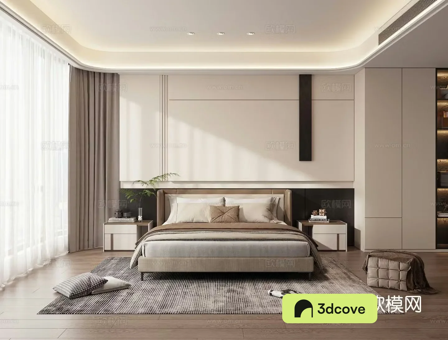 Modern simple bedroom Italian bedroom Master bedroom Secondary bedroom Double bed