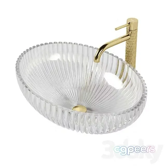3ds Max Free – Oval Cristal Sink with Rea Lungo ART
