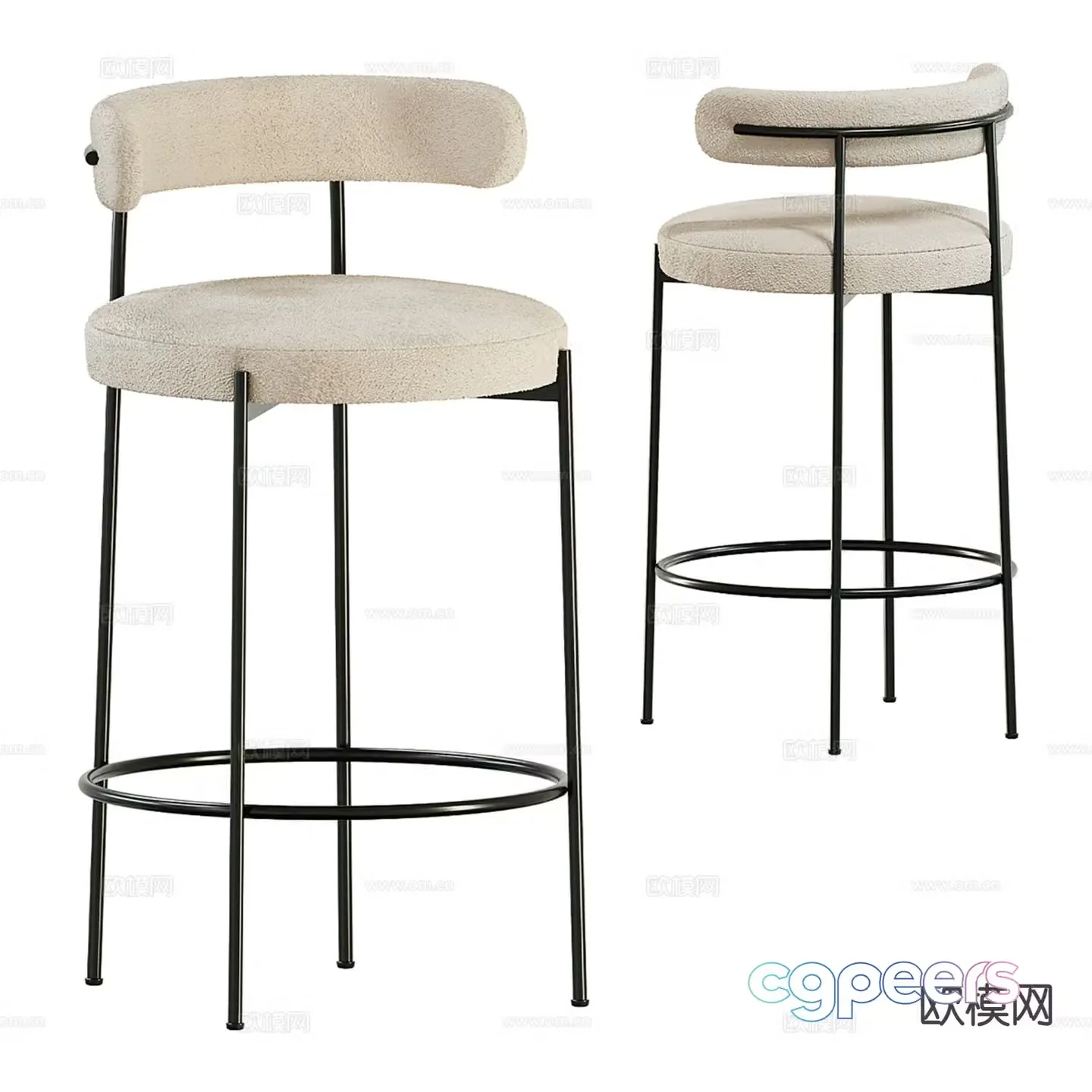 Modern bar stool bar stool high stool 3d model