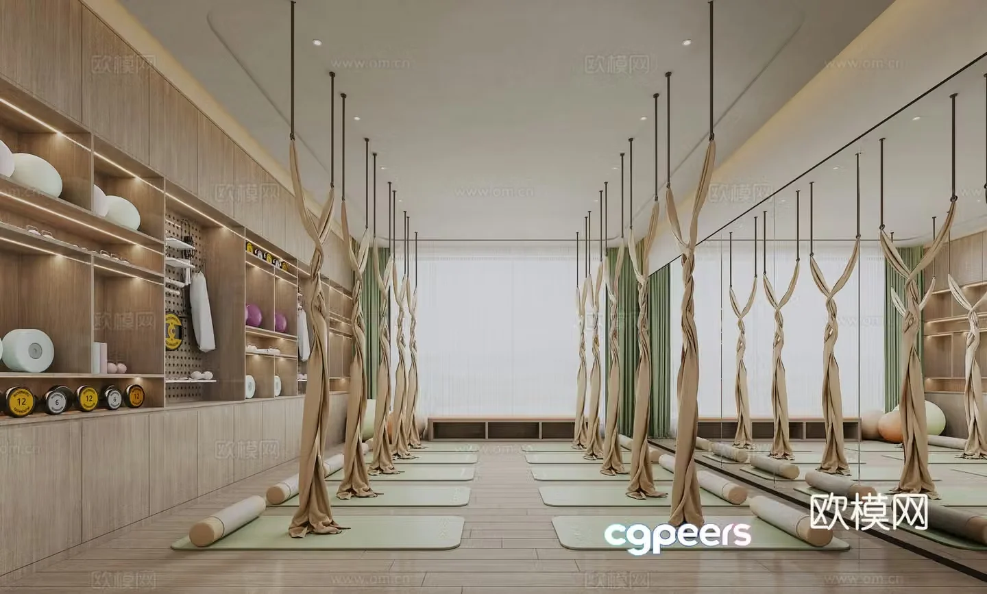 Modern yoga room 3d model