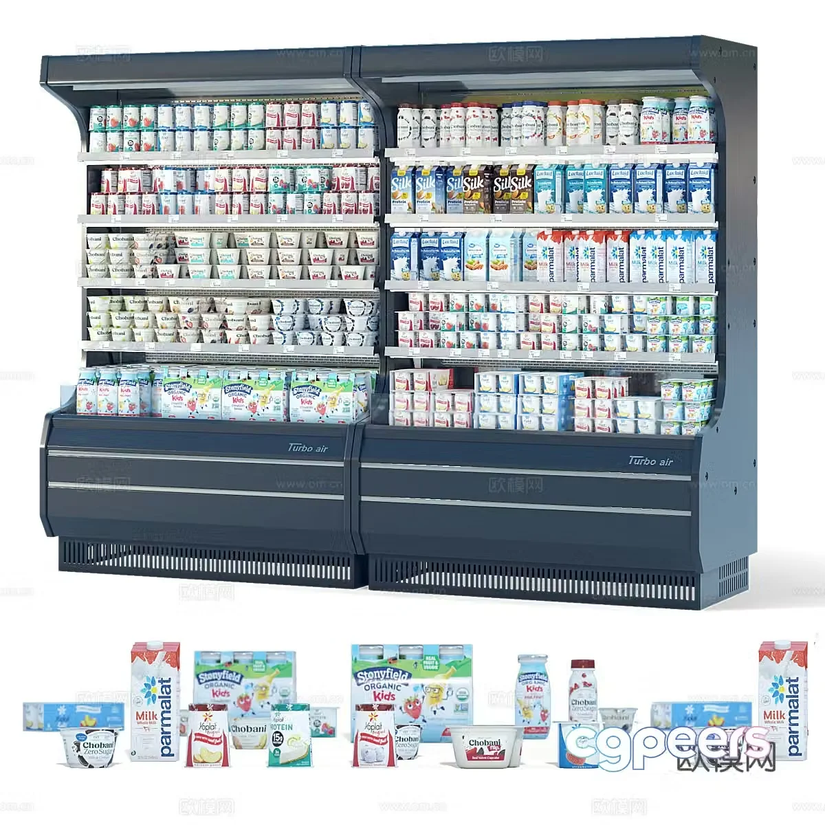 Supermarket shelves snack shelves 3d model