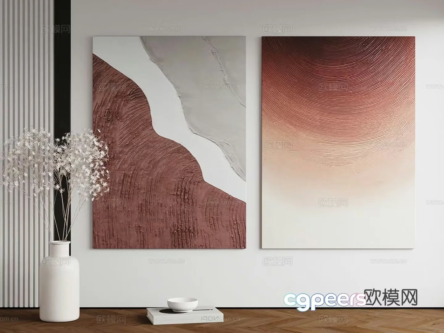 Modern abstract painting decorative painting art hanging painting 3D model
