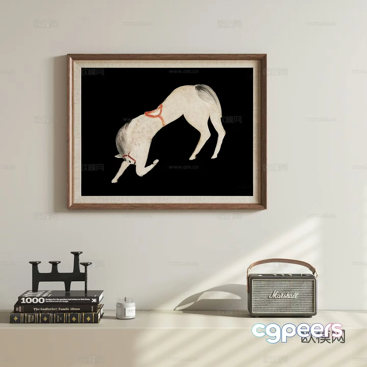 New Chinese style horse hanging painting 3D model