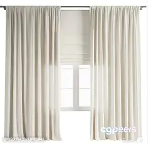 White Sheer Curtains 3D Model – 6297 – VRAY Render
