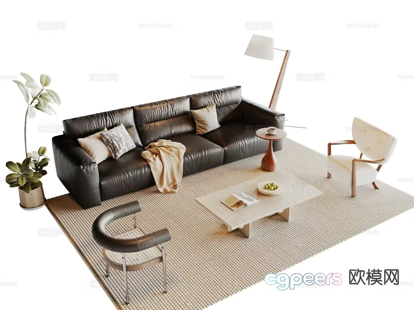 Medieval style sofa modular sofa 3d model