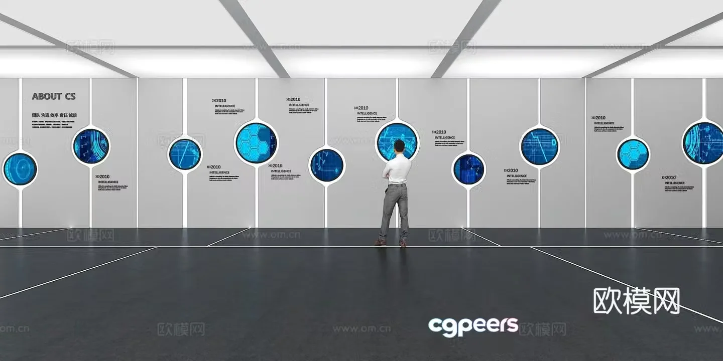 Cultural wall Corporate culture wall Display wall Classroom Exhibition hall Campus culture Corridor 3D model
