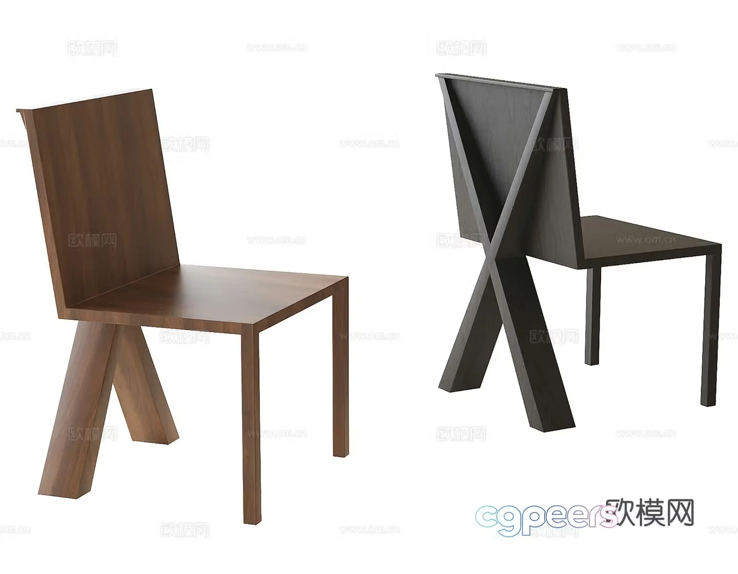 Modern single chair dining chair tea chair book chair 3d model