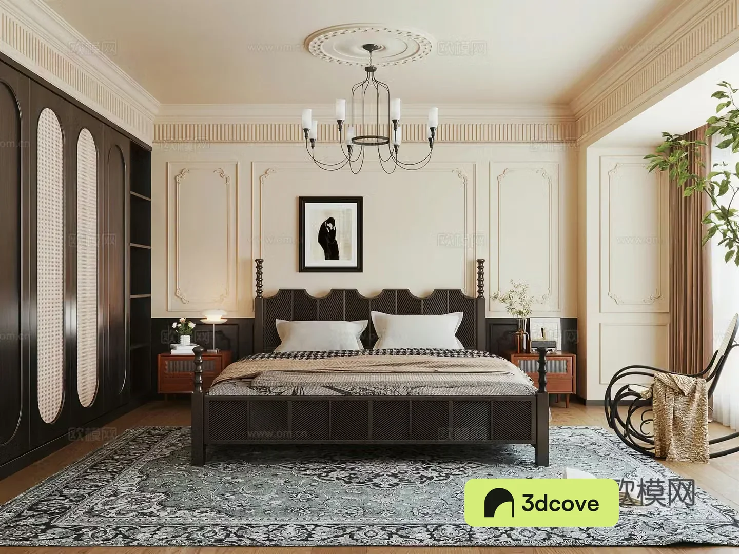 French medieval home bedroom French medieval style double bed nightstand French wardrobe leisure chair