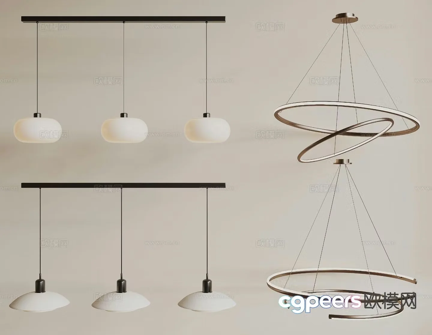 Modern art chandelier dining room chandelier 3d model