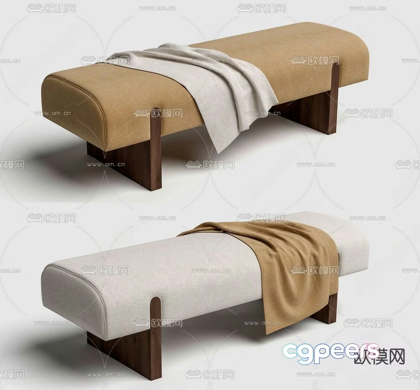 Footrest bedside stool sofa stool bench 3d model