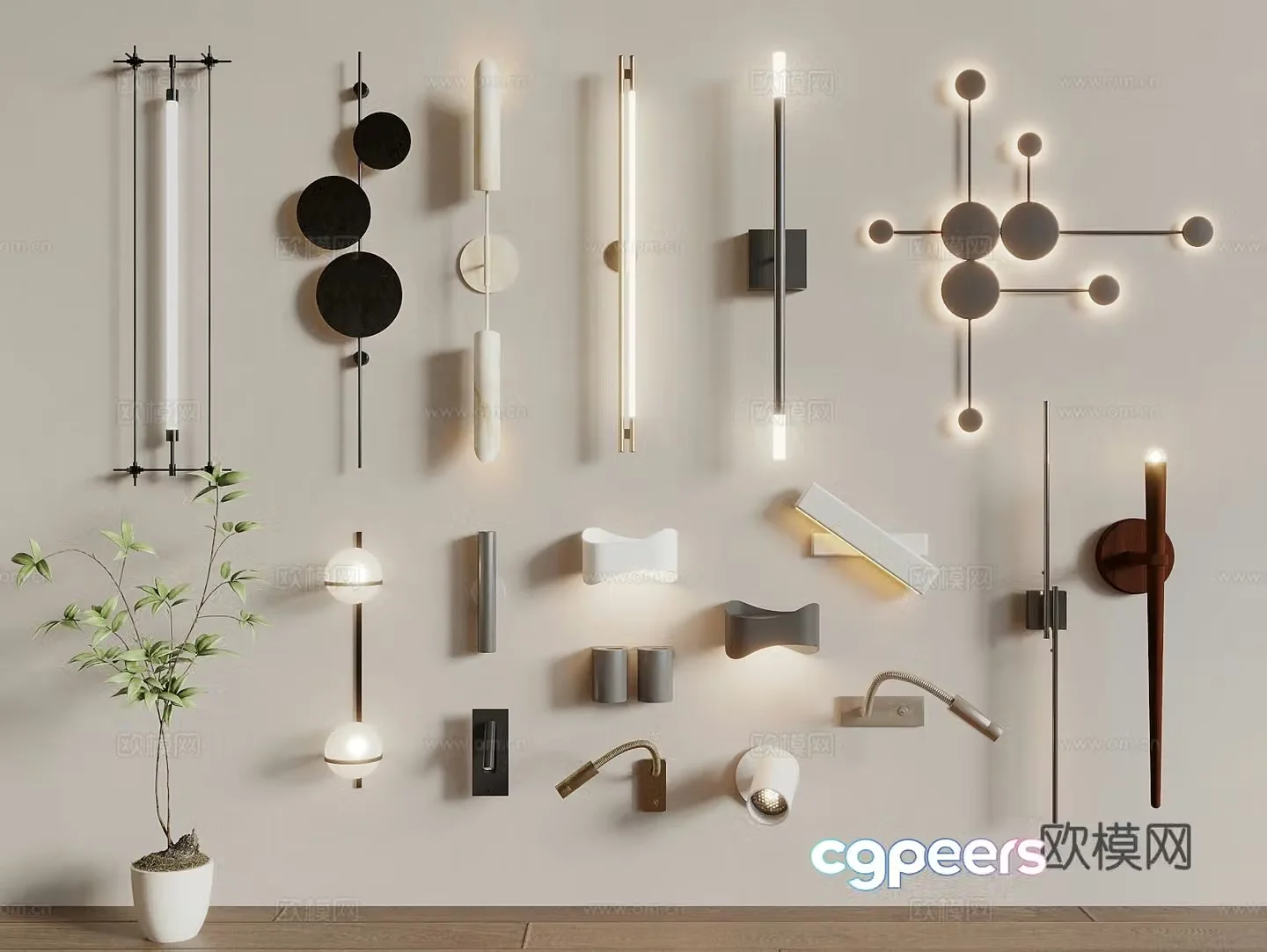 Modern wall lamp Bedside wall lamp Long wall lamp Metal wall lamp Decorative wall lamp 3D model