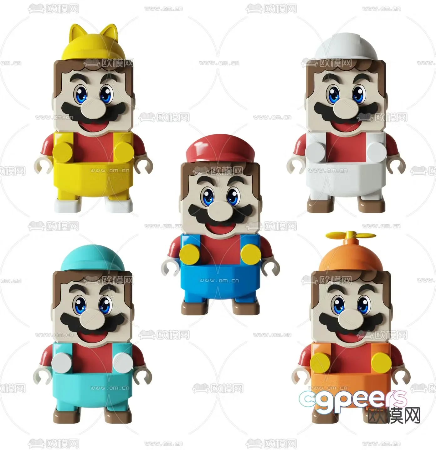 Mario Toys Figures Doll Ornaments 3D Model