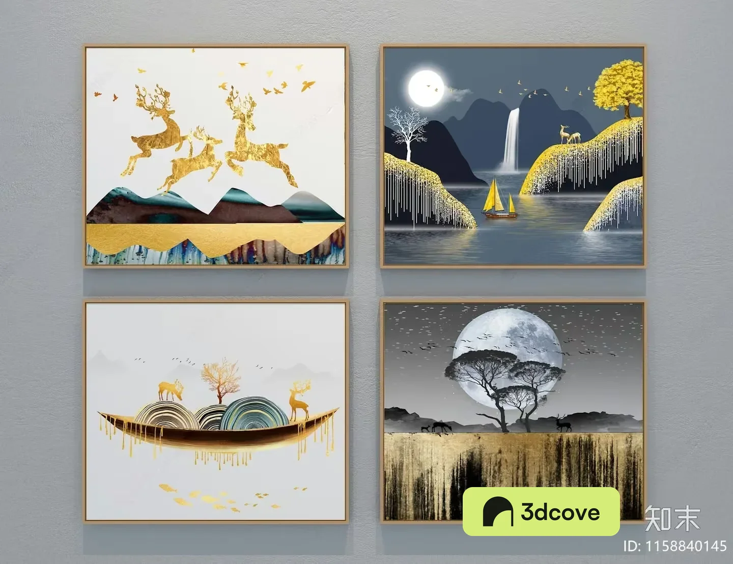 Four Framed Paintings Of Nature Scenes