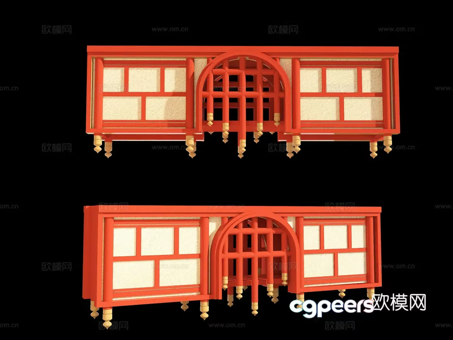 New Chinese-style film and television props outdoor installations national trend installations beautiful and ancient buildings ancient style construction 3D model