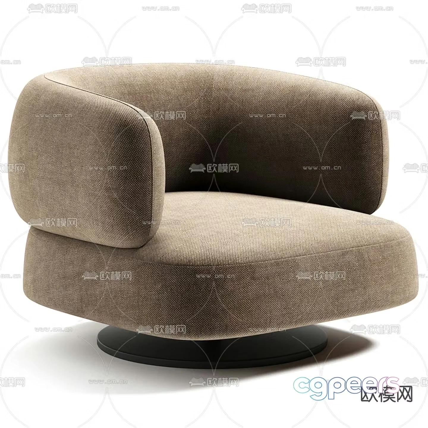 Zeppelin Italian fabric leisure sofa 3D model