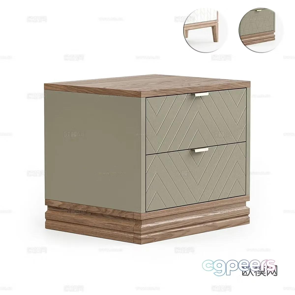 Italian bedside table 3D model