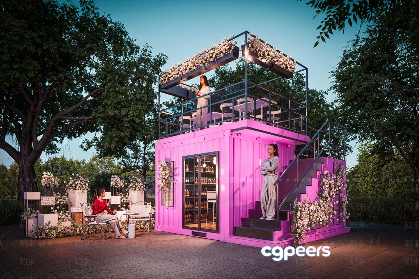 A Pink Shipping Container 3D Model – 4951 – VRAY Render