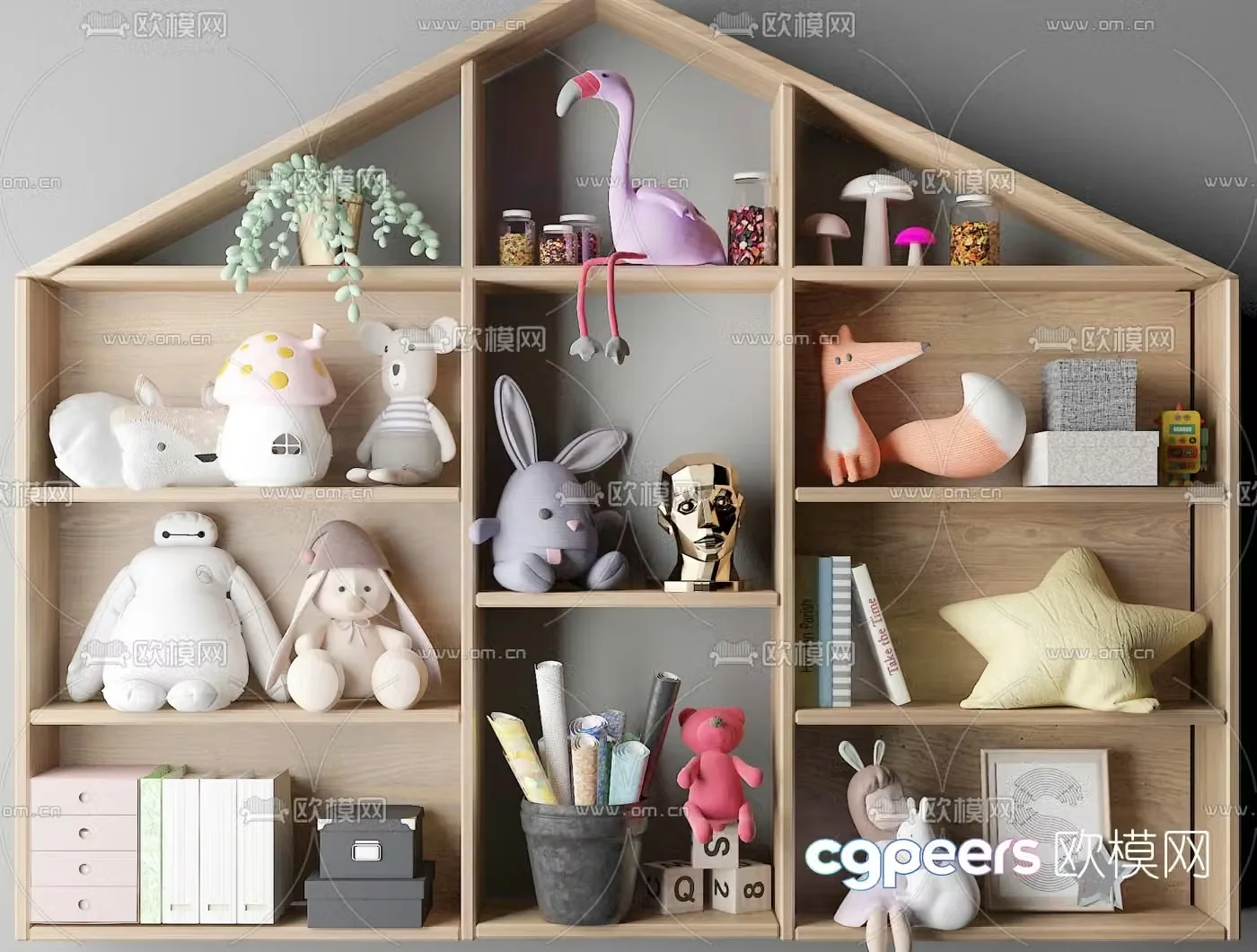 Modern children’s toy cabinet doll toys 3d model