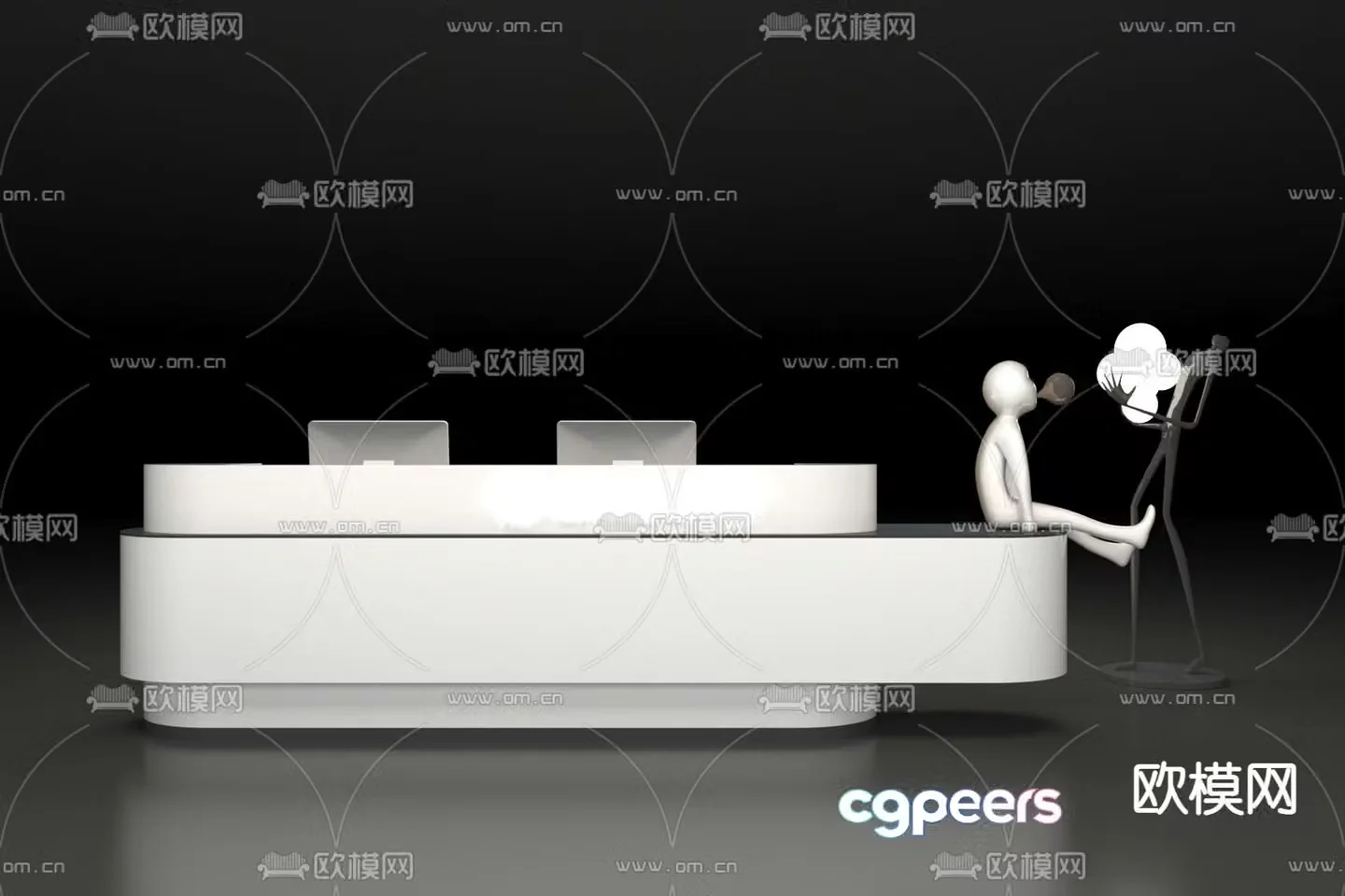 Reception desk company front desk 3d model