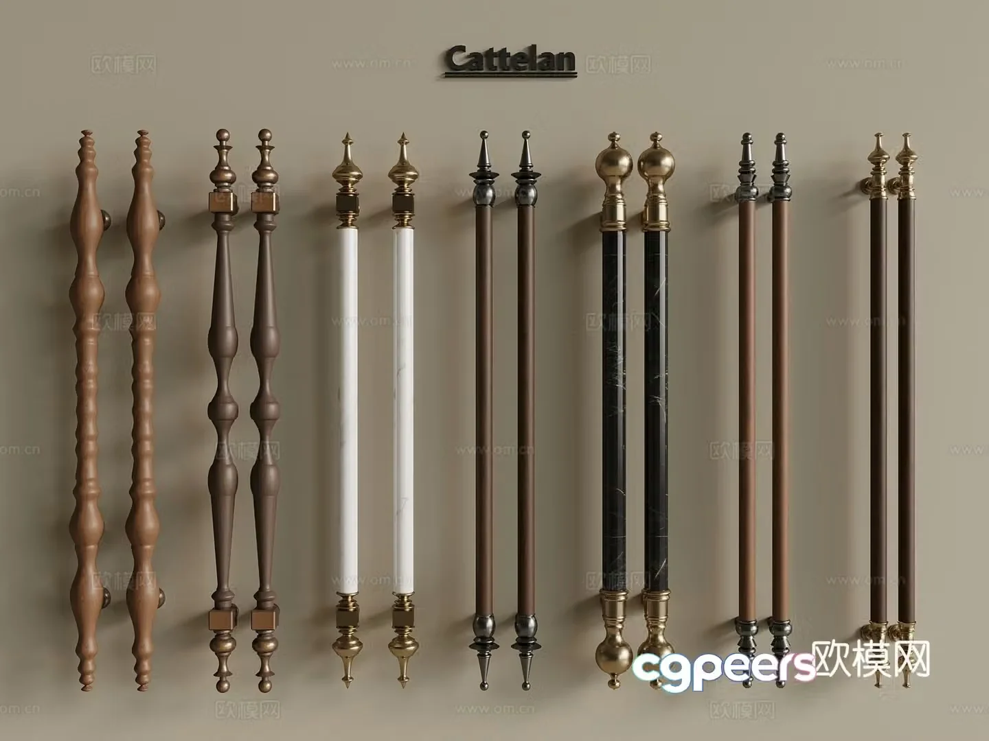 French retro handle cabinet door handle door handle door handle door handle 3d model