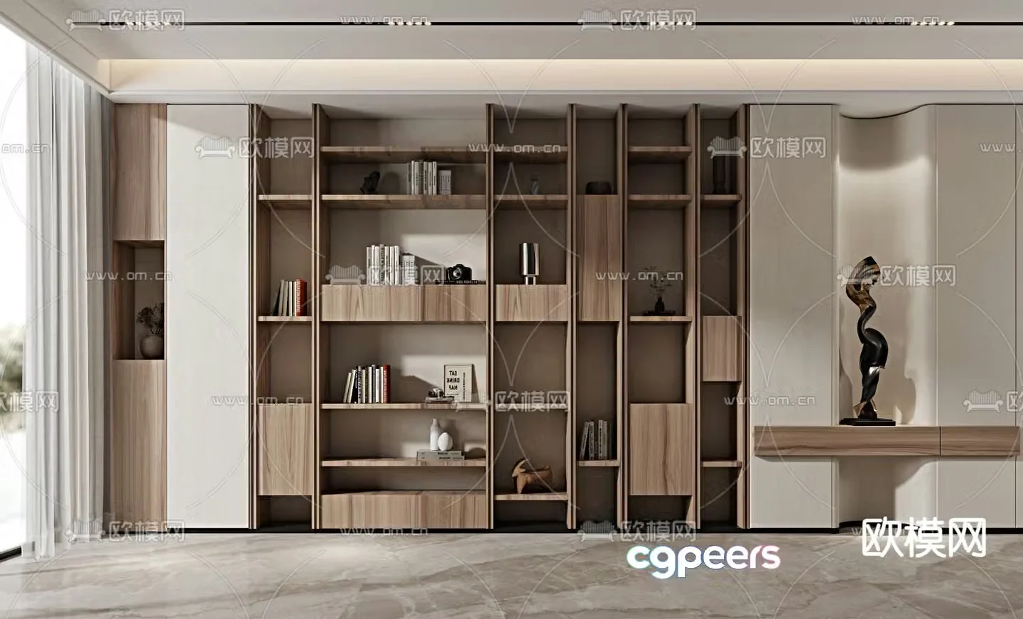 Wasabi Decorative Cabinet Bookcase 3D Model