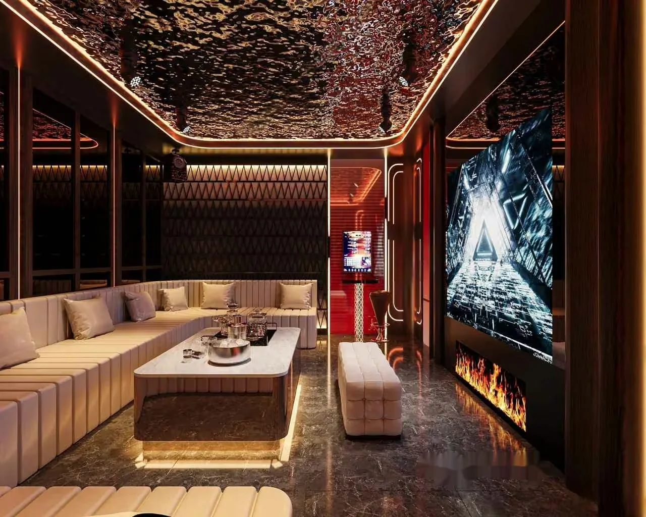 Modern Entertainment Room 3D Model – 7545 – VRAY Render