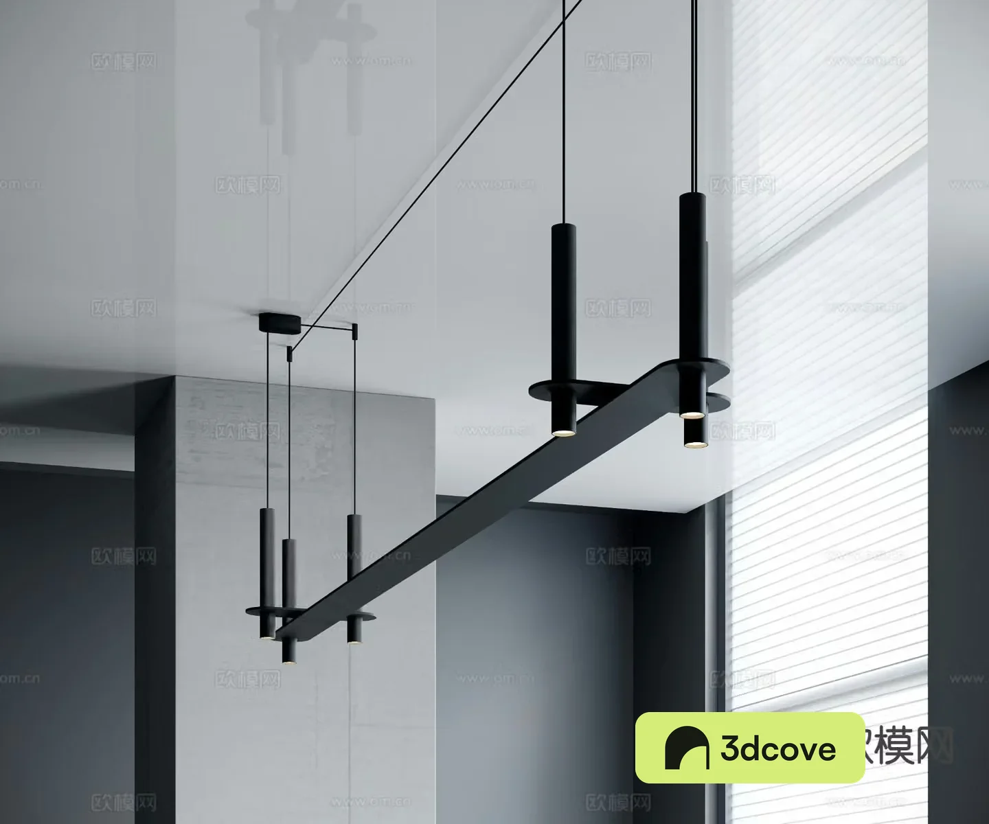 Modern long chandelier