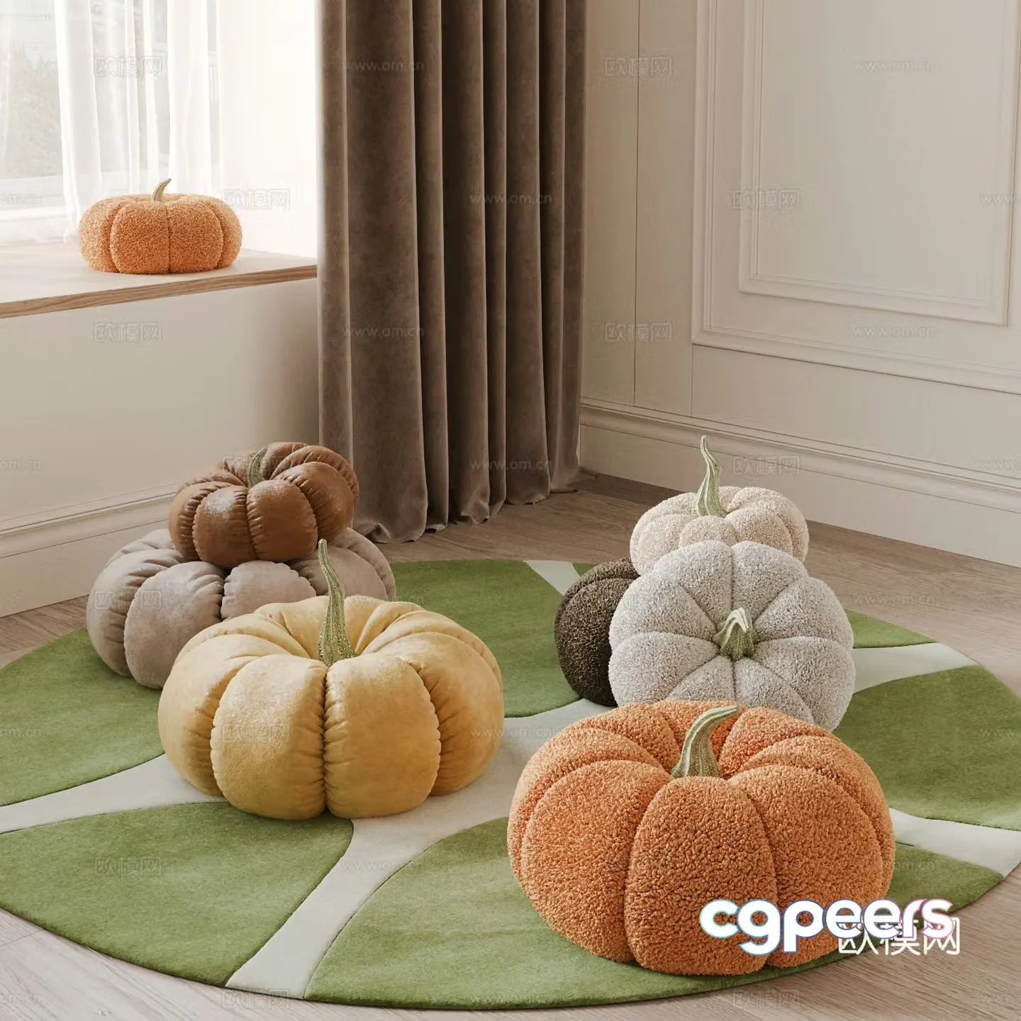Creamy Pumpkin Pillow 3D Model