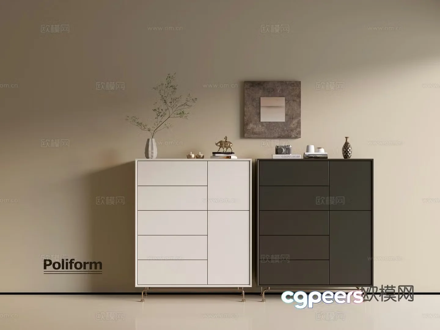 Modern simple chest of cabinets ins style minimalist wind cabinets whole cabinets sideboards balcony cabinets 3D model