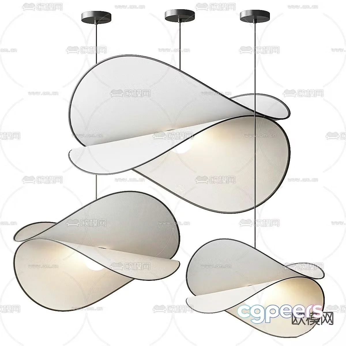 Petalo Art Chandelier 3d Model