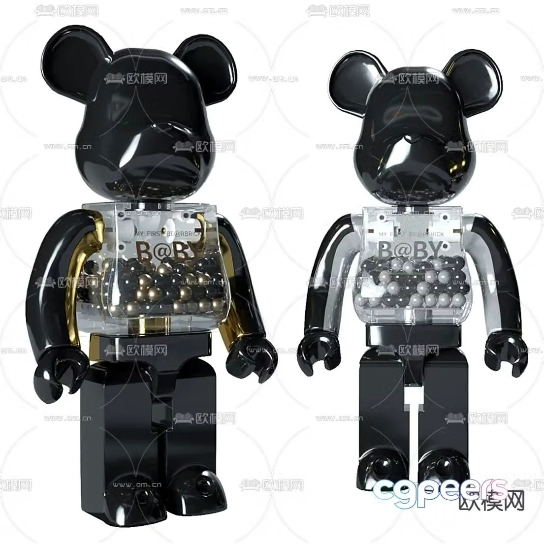 Modern violent bear toy ornament 3d model