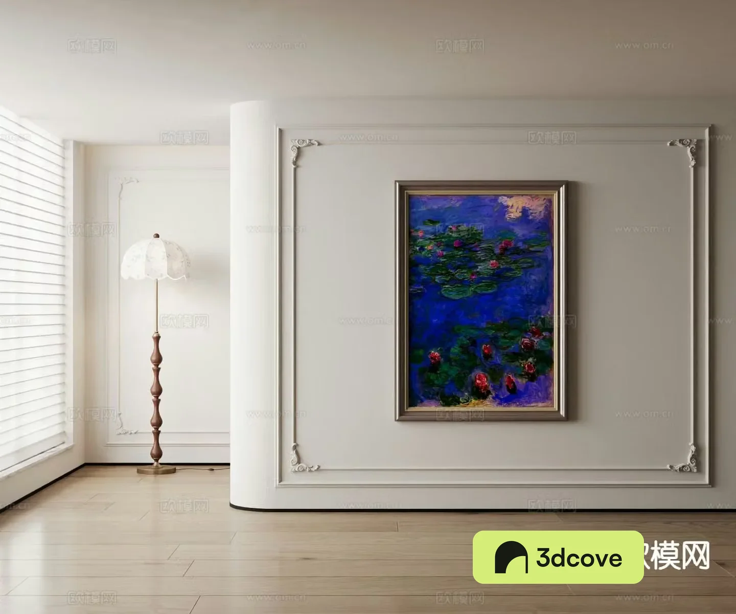 American decorative painting lotus pond oil painting
