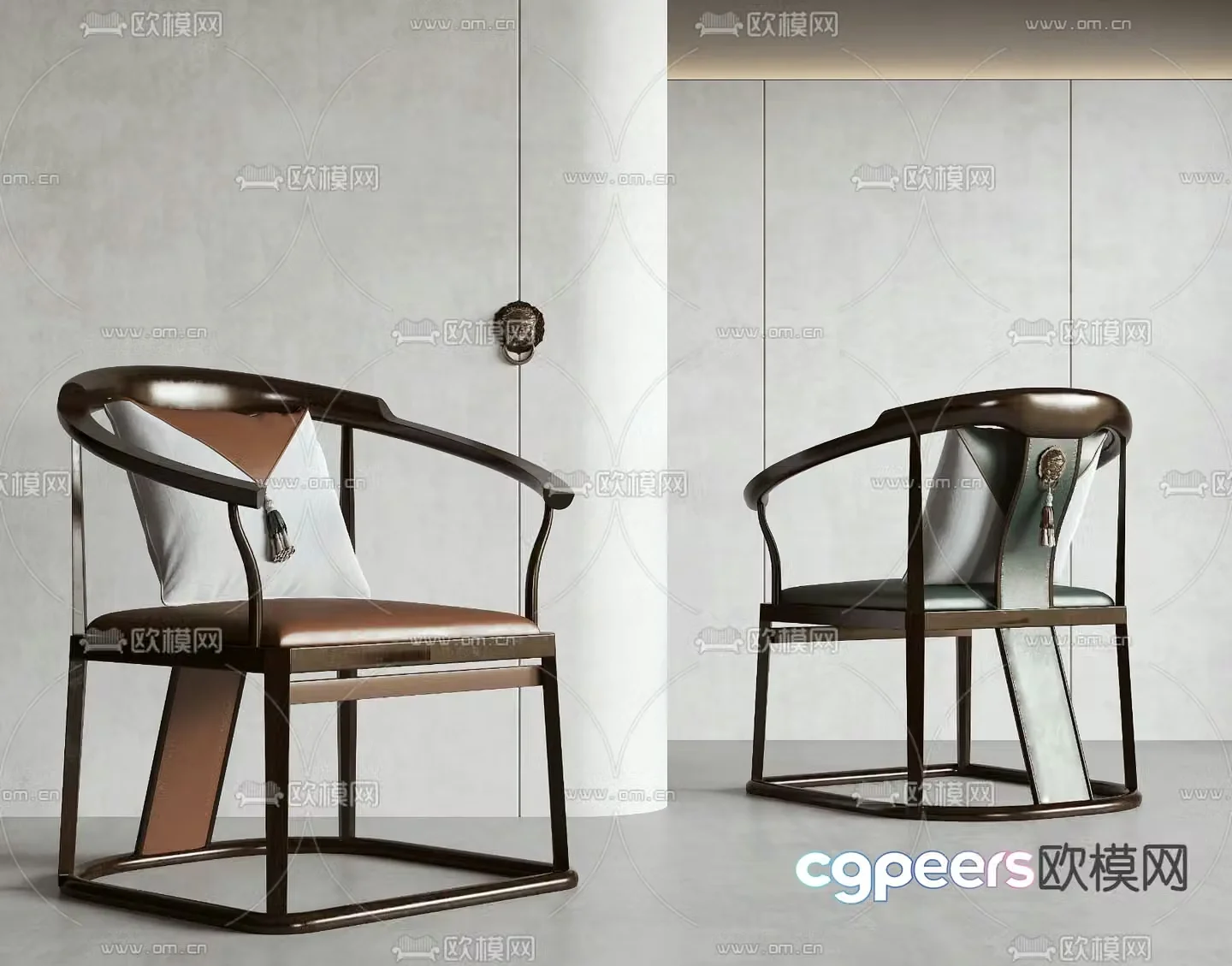 New Chinese style armchair 3d model