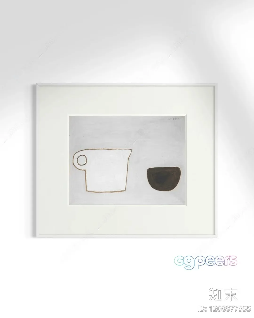 A Framed Abstract Art Piece 3D Model – 7698 – VRAY Render