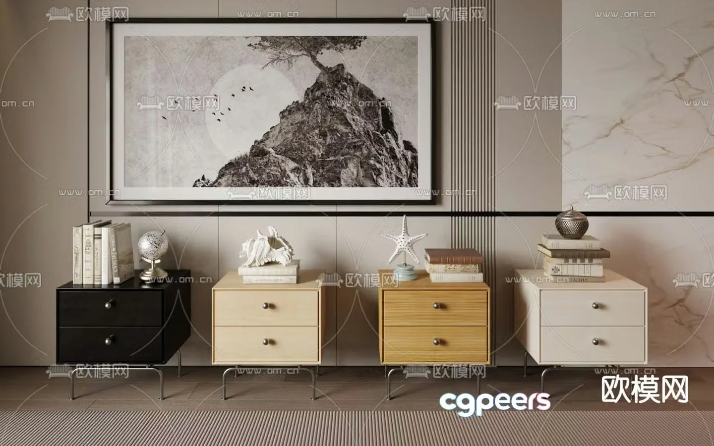 Modern night table 3d model