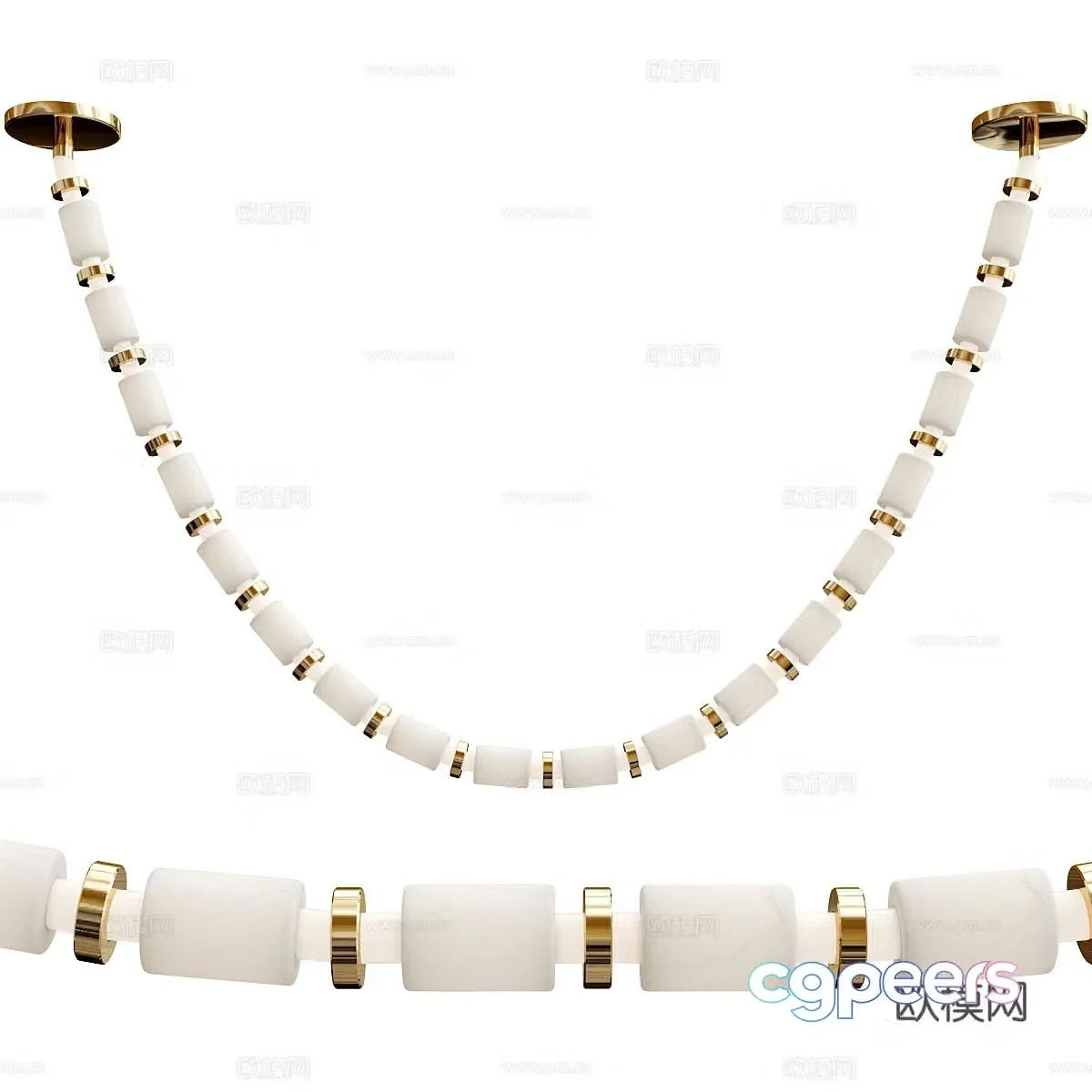 Modern Italian light luxury belt decorative chandeliers 3D model