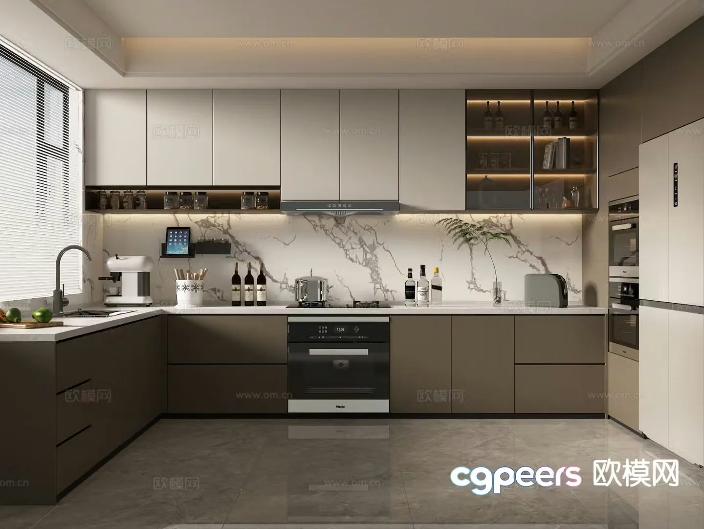 modern kitchen cabinet 3d model