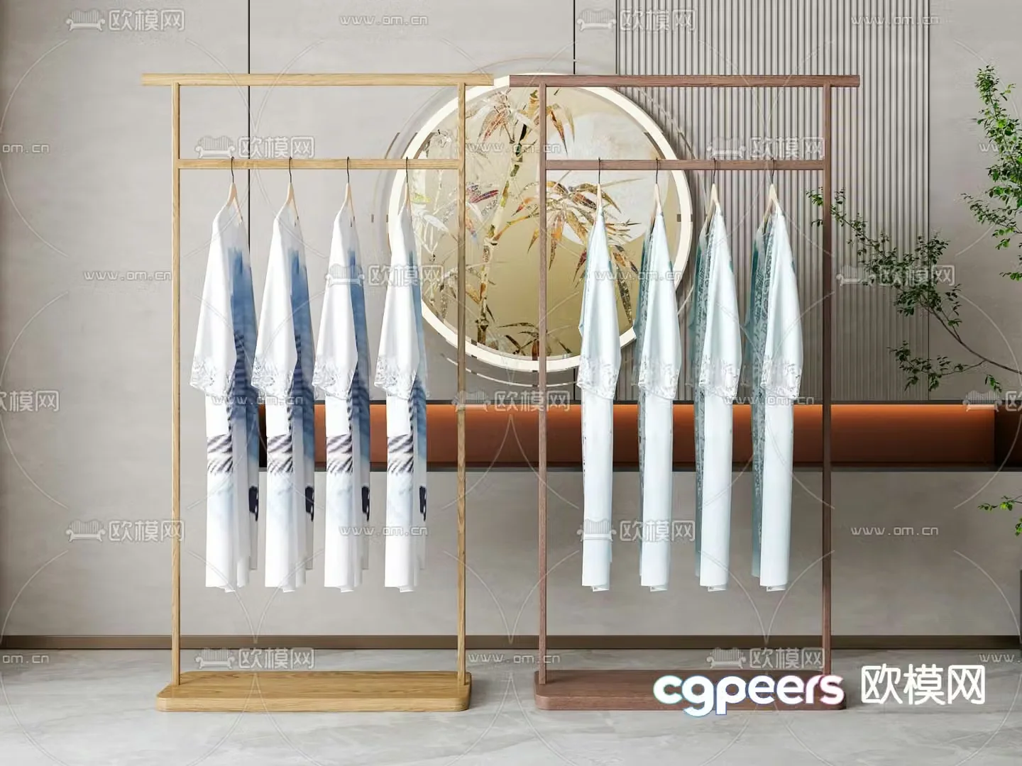 New Chinese style clothes hanger 3d model