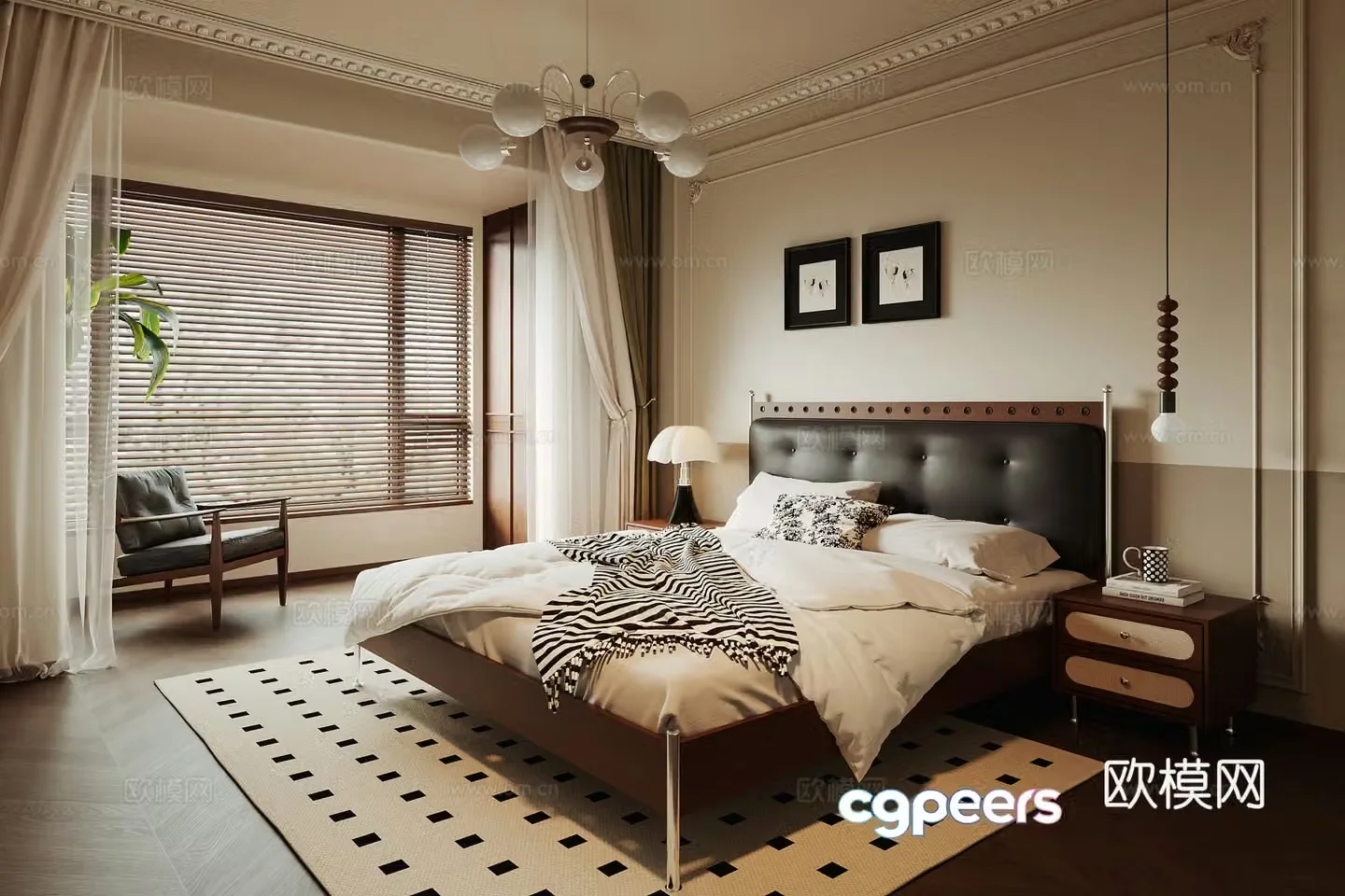 Medium-old bedroom 3d model