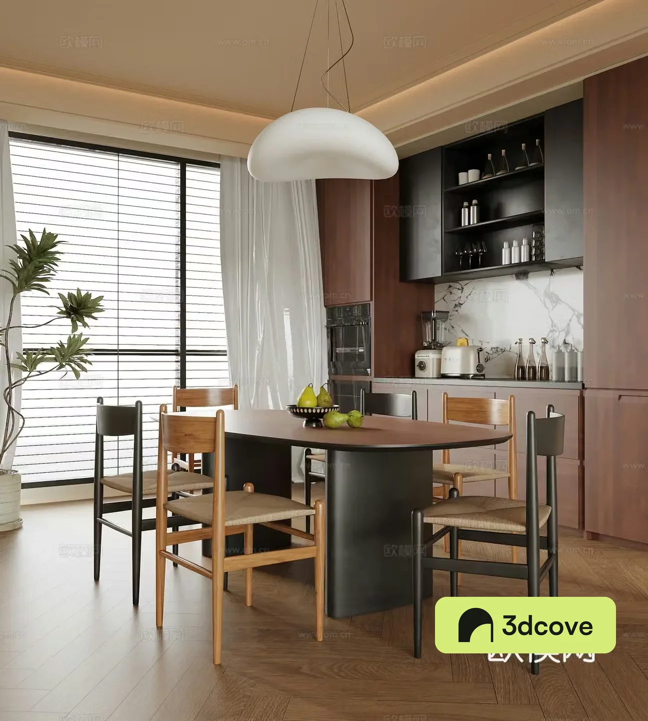 Modern restaurant Dining table and chair Dining chair Sideboard