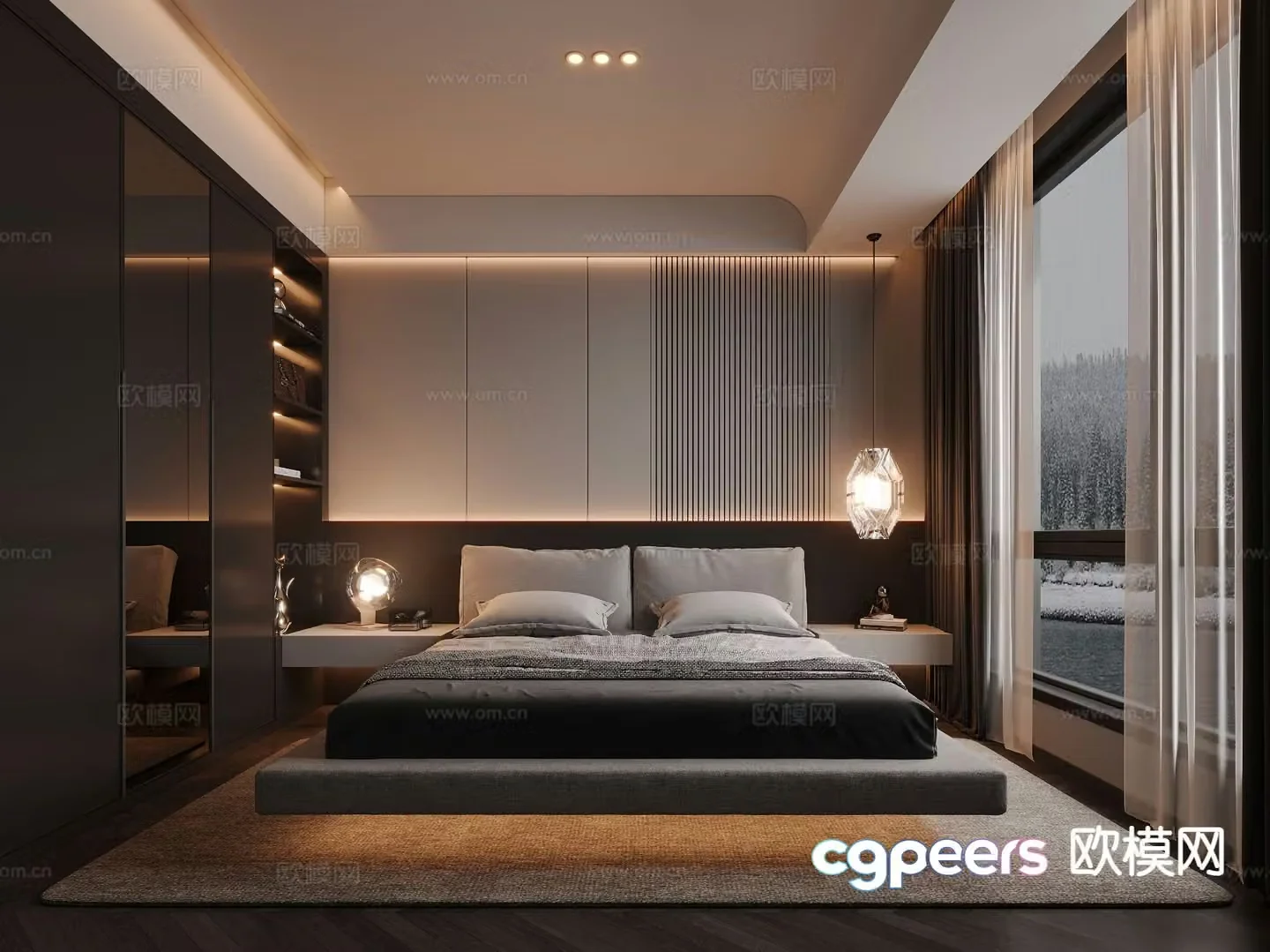 Italian style bedroom master bedroom 3d model