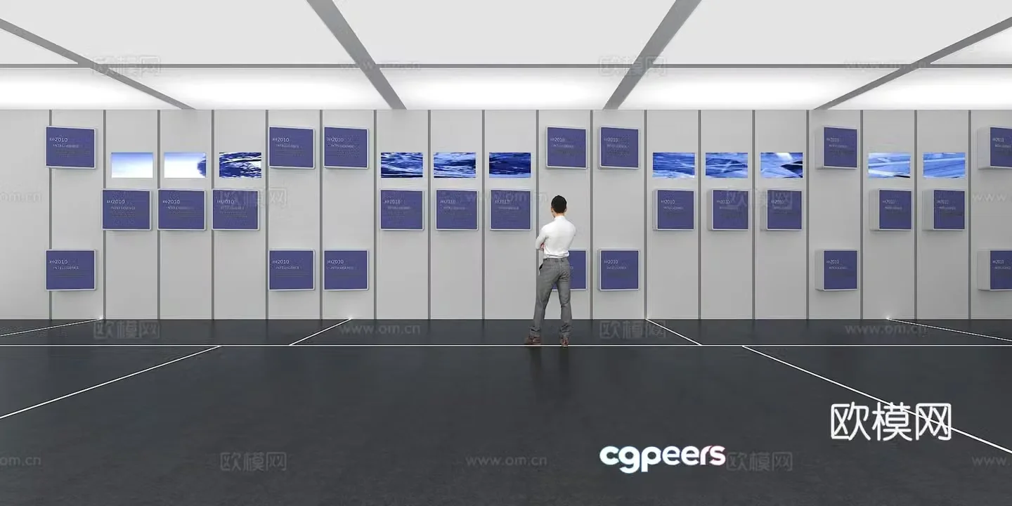 Cultural wall Corporate culture wall Display wall Classroom Exhibition hall Campus culture Corridor 3D model