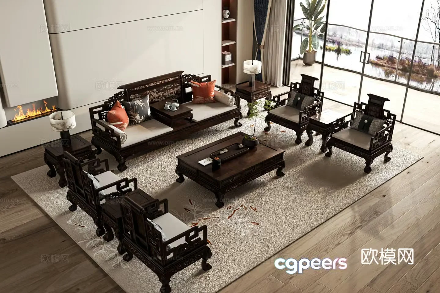 New Chinese style sofa 3D model