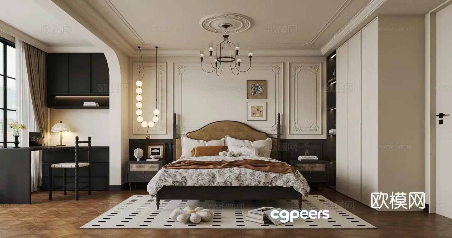 French medieval bedroom 3d model