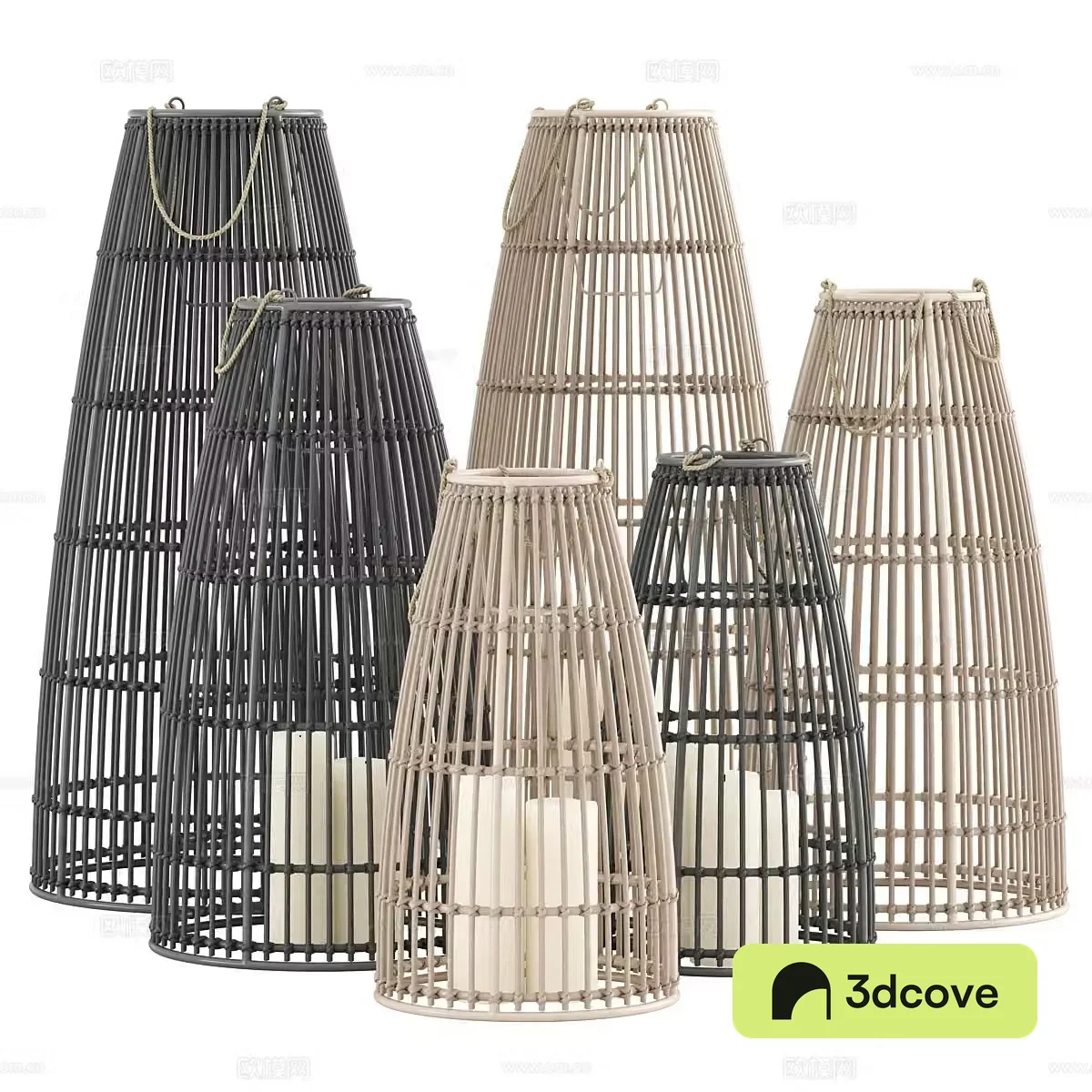 New Chinese style decorative lamp woven lamp