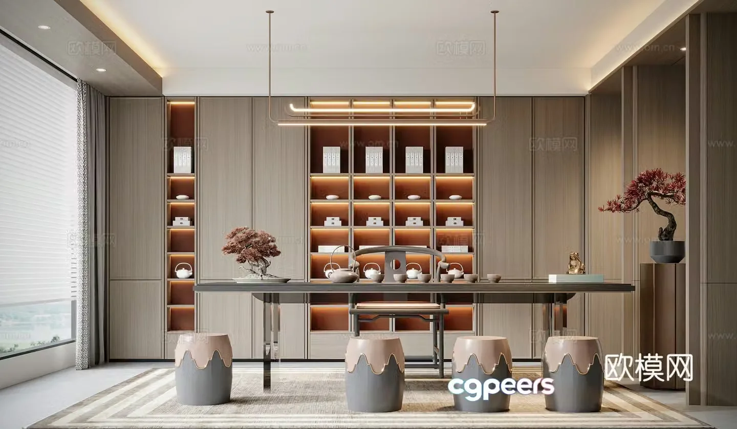 New Chinese tea room 3D model