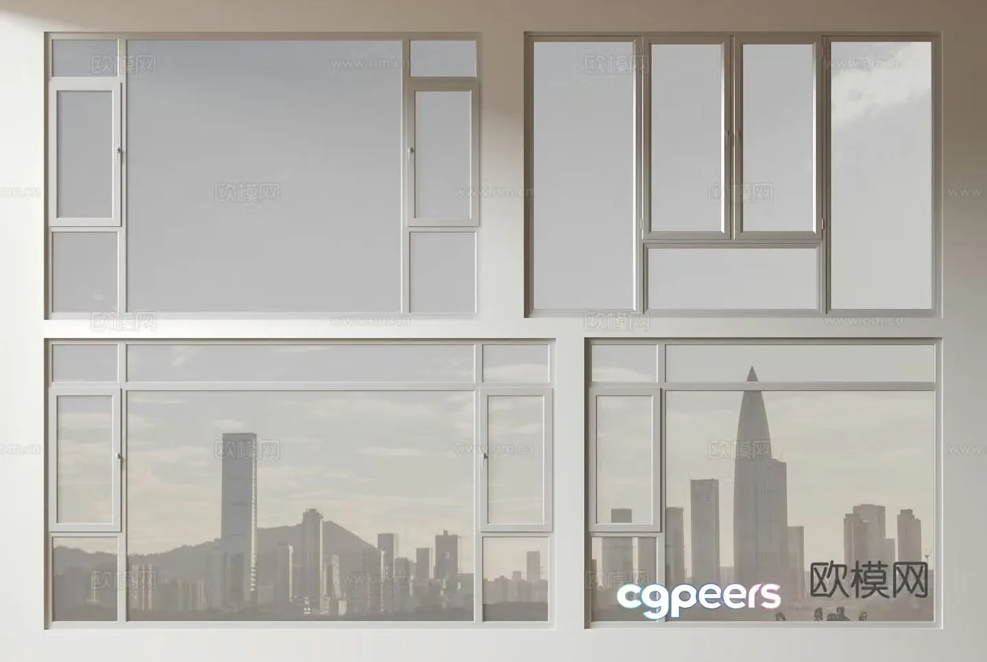 Modern windows glass windows floor-to-ceiling windows balcony windows bay windows sliding windows 3d model