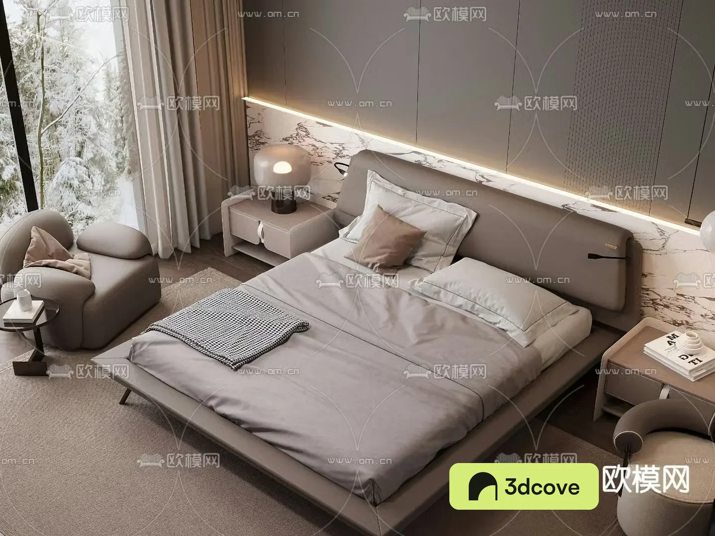 Modern double bed