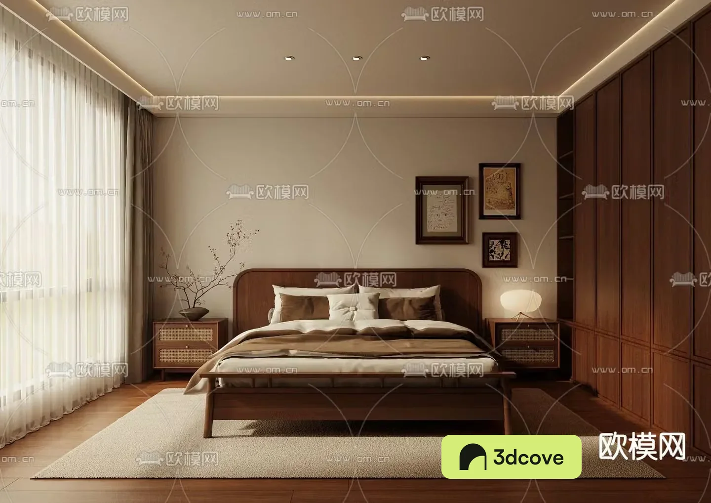 Middle style bedroom master room 3d model