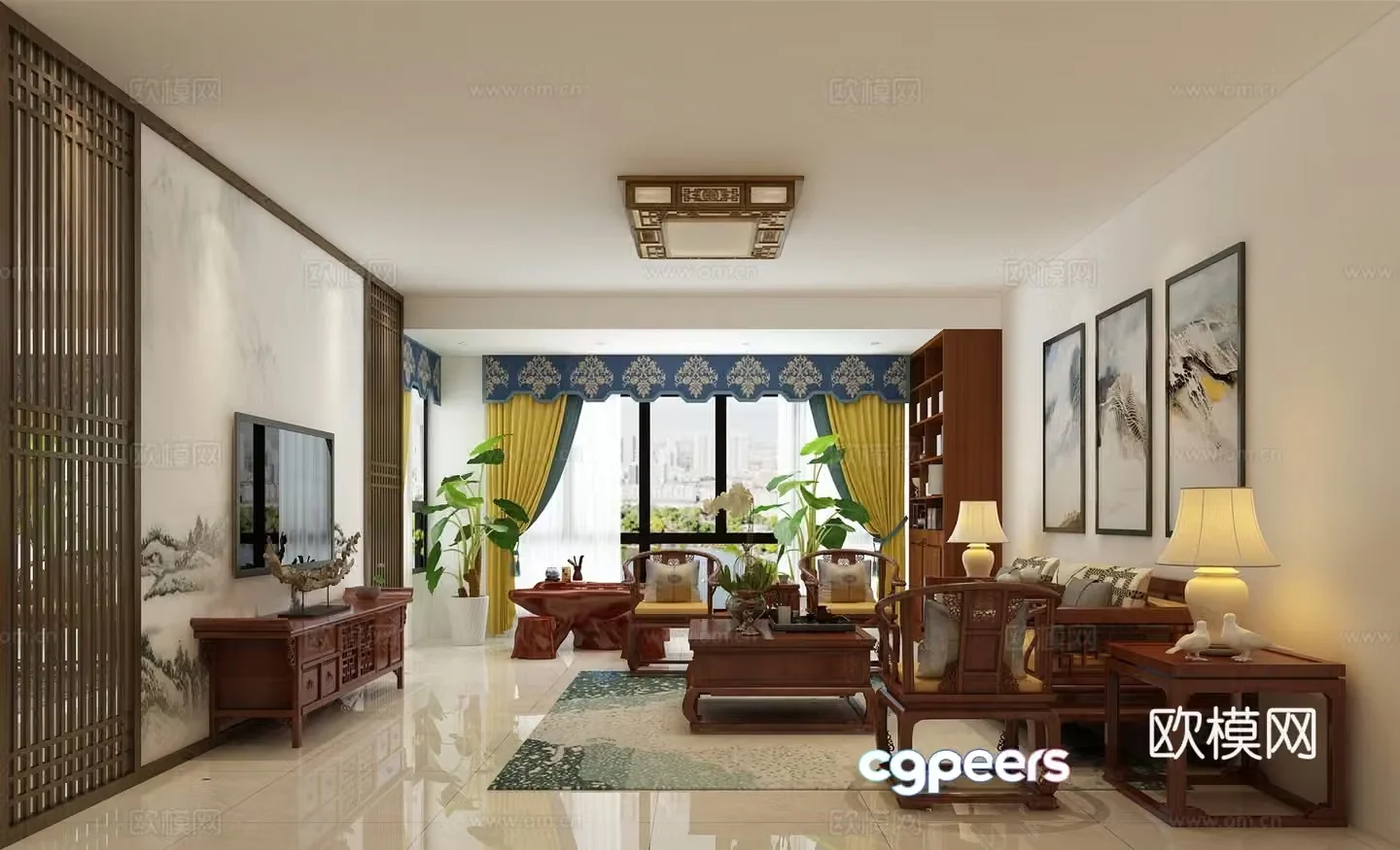 Chinese living room 3d model
